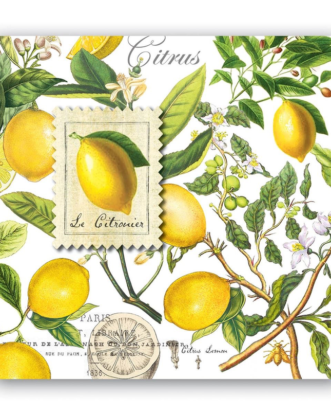 Lemon basil cocktail napkins — entertaining and hostess gift
