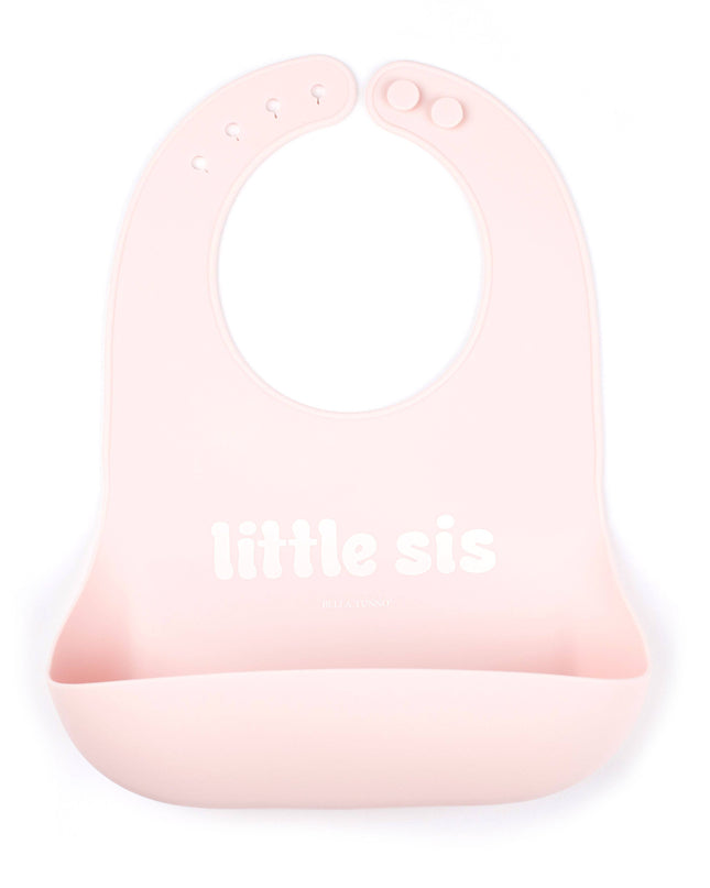 Little Sis Wonder Bib — sweet sibling baby bib, baby shower gift