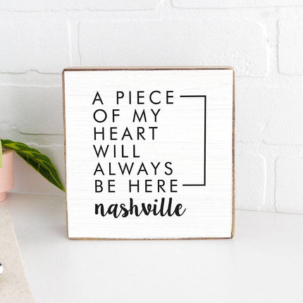 Personalized Heart Will Always Be Here Decorative Wooden Blo