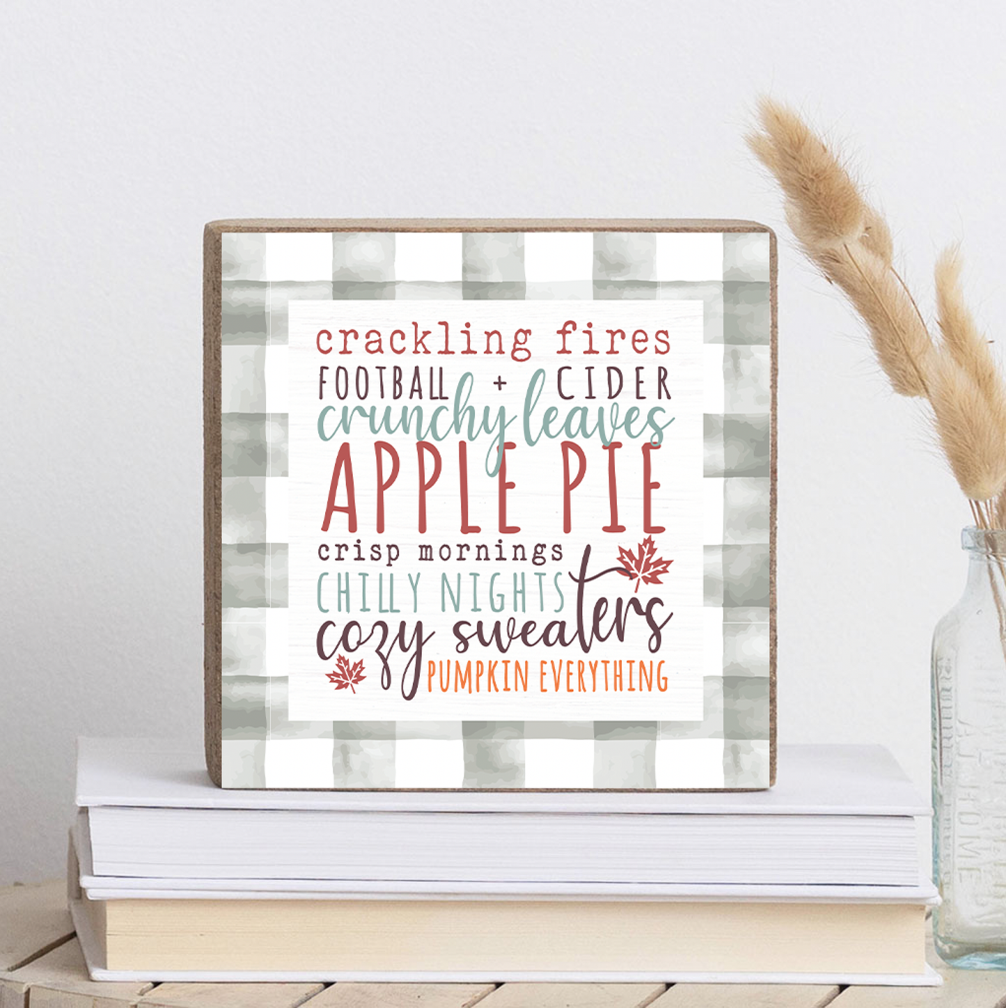 Fall Favorites Decorative Wooden Block -Small