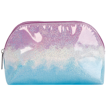 Ombre sparkly oval cosmetic bag — fun glam accessory bag, gift for her
