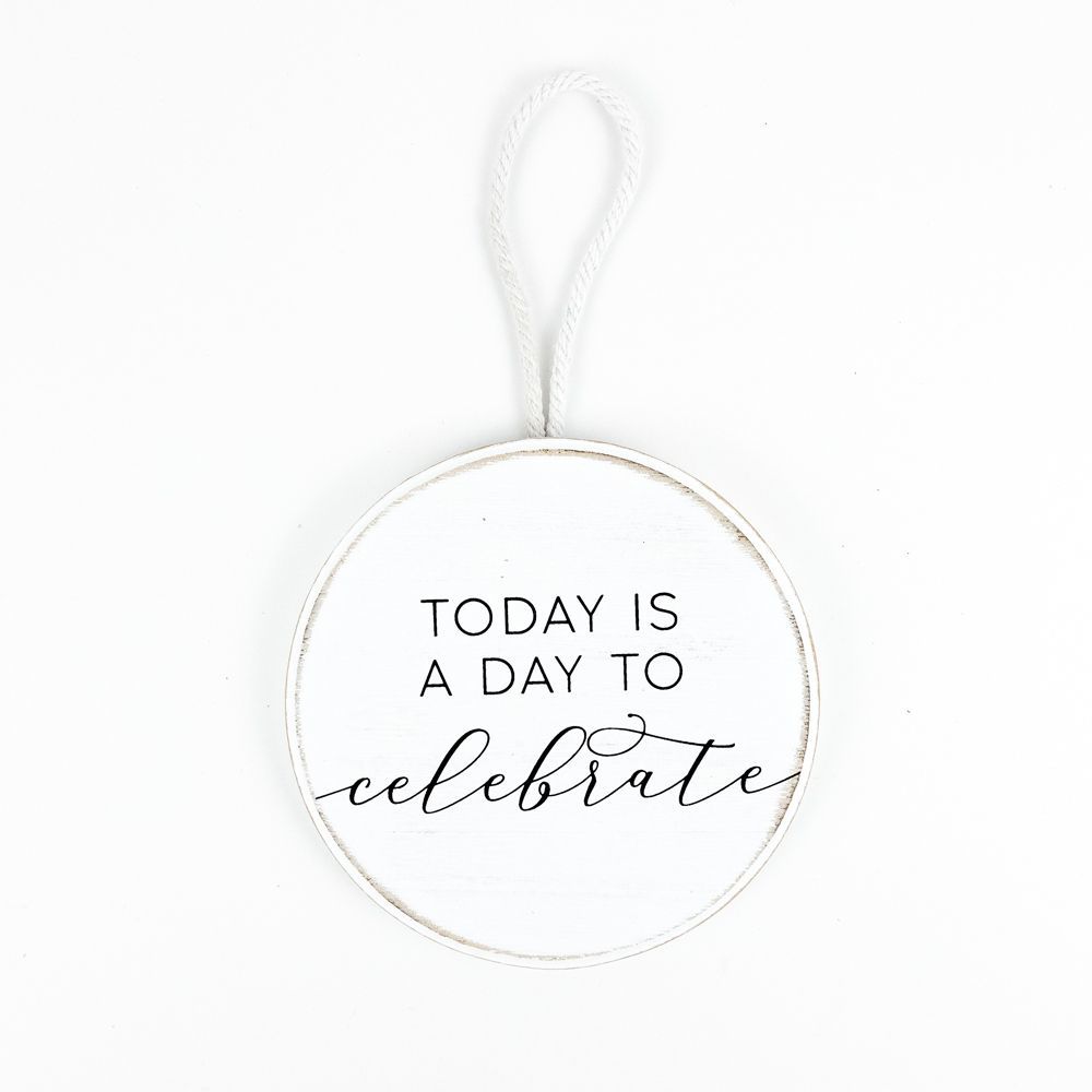 Celebrate Wood Ornament