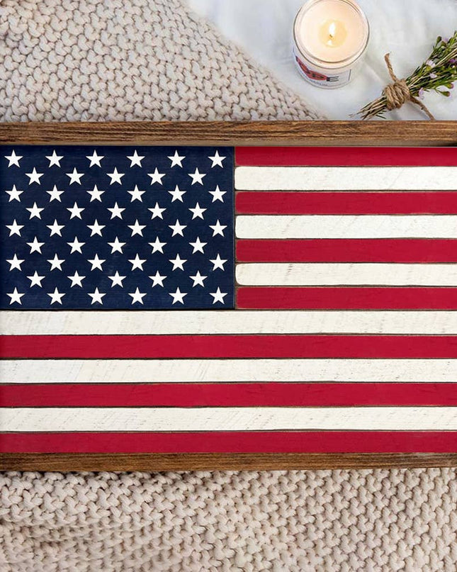 50 Stars Flag Wooden Serving Tray