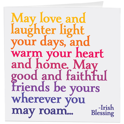 Love and Laughter Irish Blessing greeting card — St. Patrick's Day and general love card