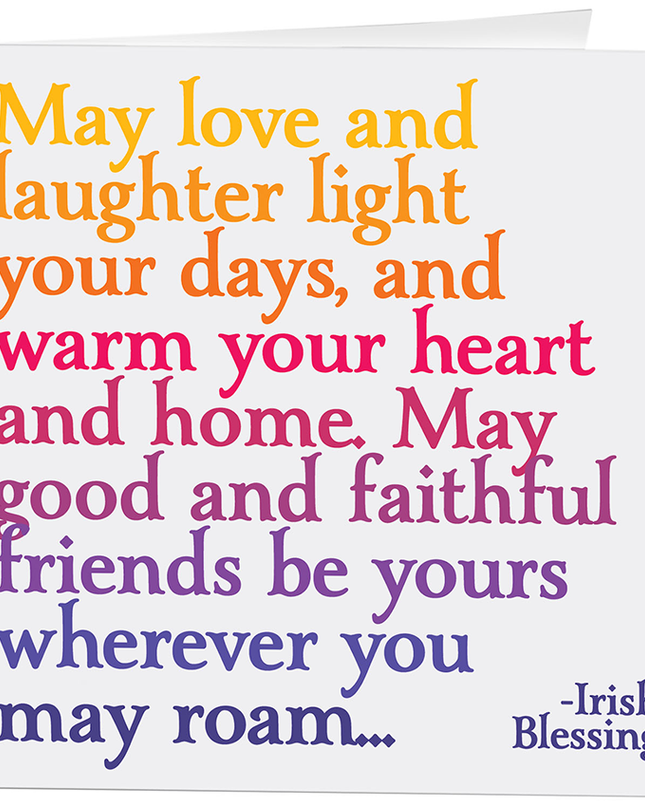 Love and Laughter Irish Blessing greeting card — St. Patrick's Day and general love card