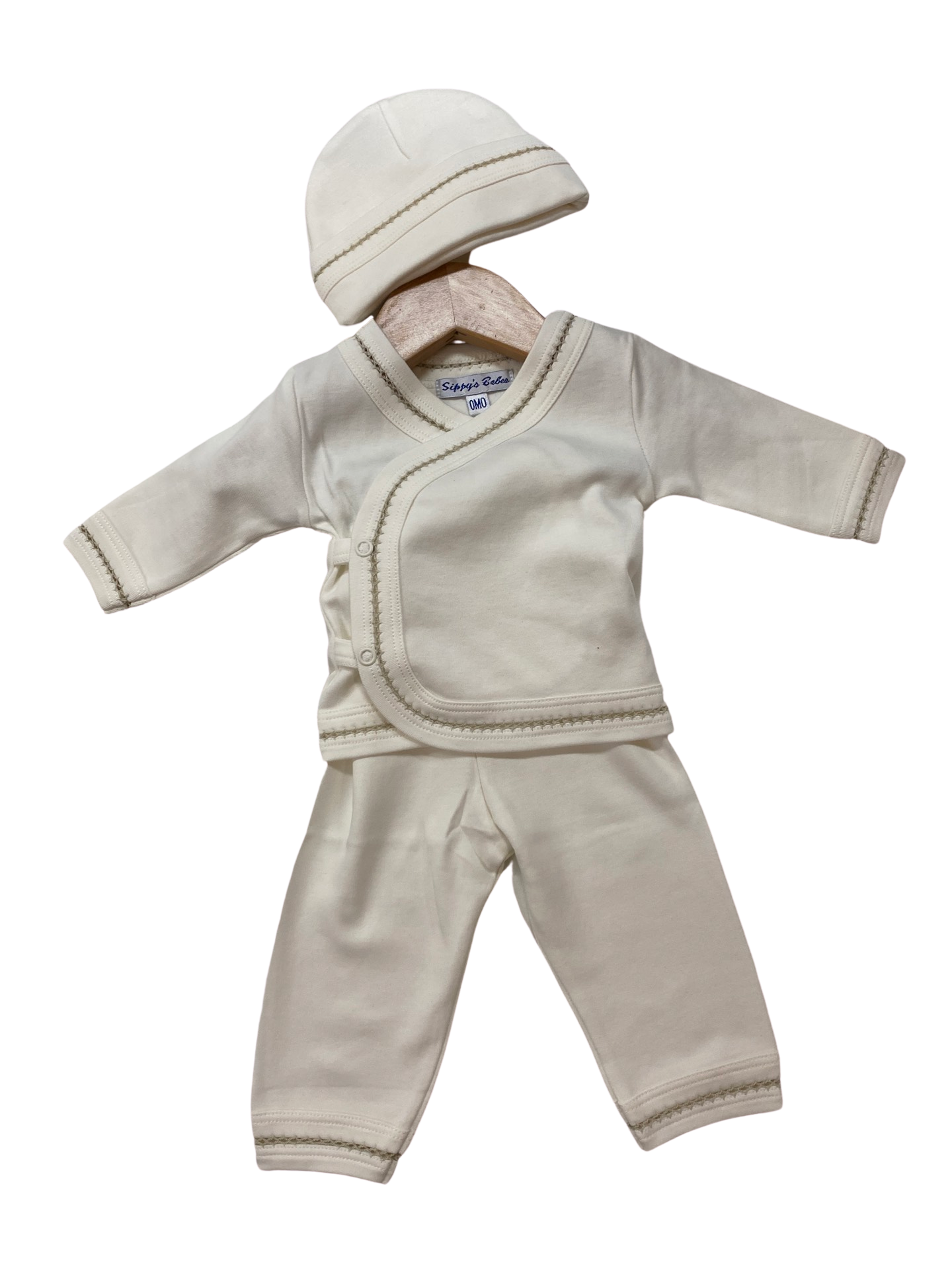 Three Piece Set, with White Lace Inset