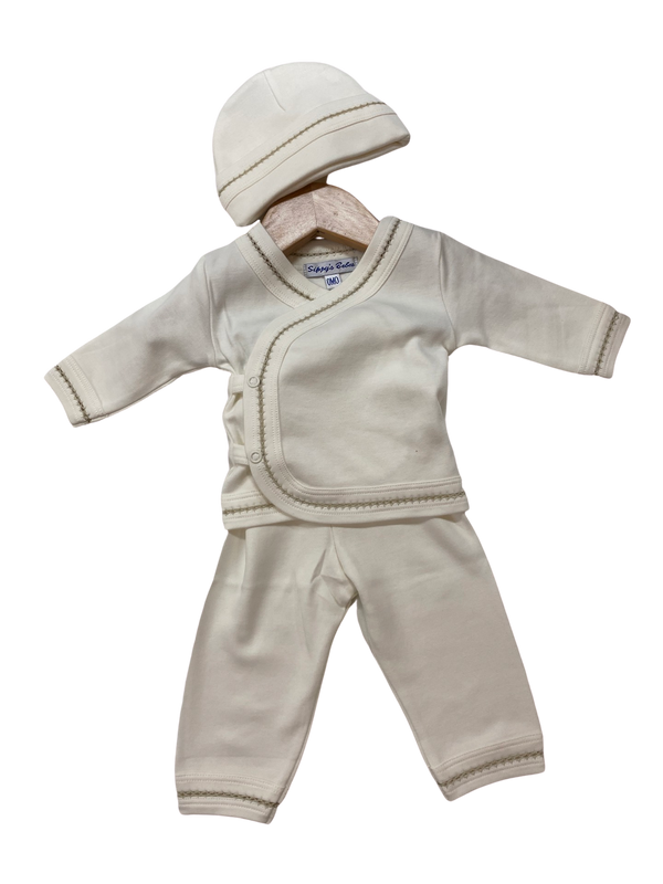 Three Piece Set, with White Lace Inset