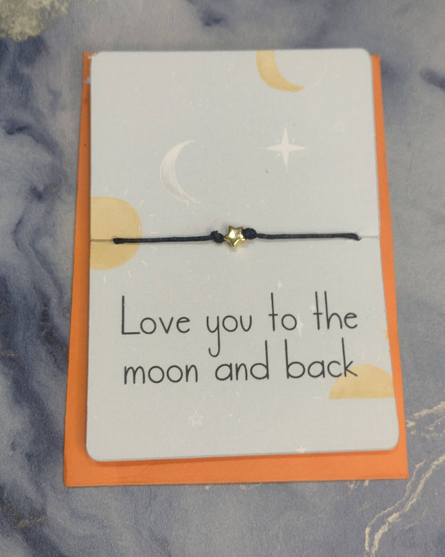 Love you To The Moon and Back Wish Bracelet