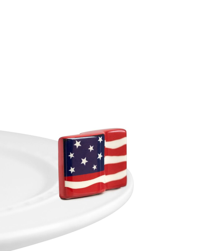 Nora Fleming Stars and Stripes Flag Mini — Fourth of July decorative attachment for Nora Fleming serveware