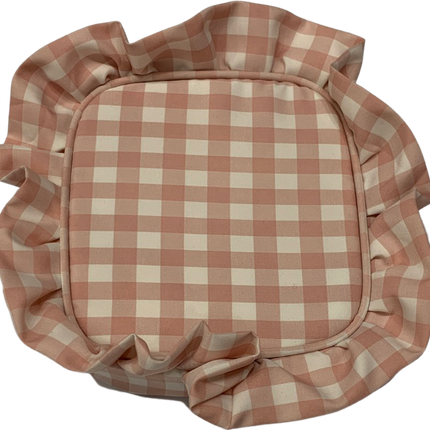 The Rachel ruffle gingham bag — shown from back angle