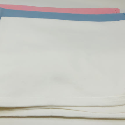 Personalized cotton receiving blanket — shown with embroidered name in blue
