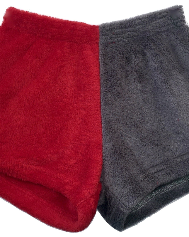 Personalized college fuzzy pajama shorts — multiple color options available