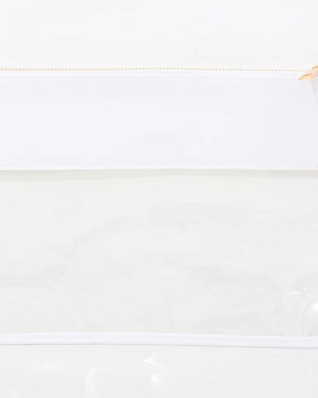 The Allie clear pouch — multiple color options available