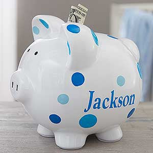 Personalized Polka Dot Piggy Bank