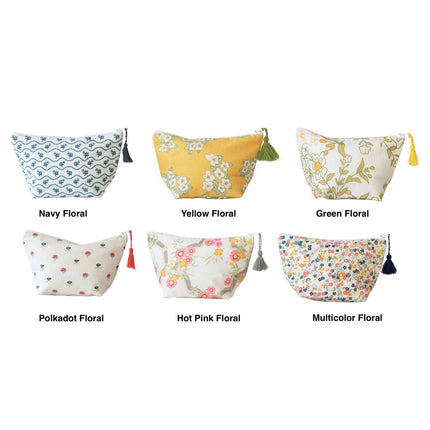Small cotton makeup pouch — fun accessory bag, gift for her