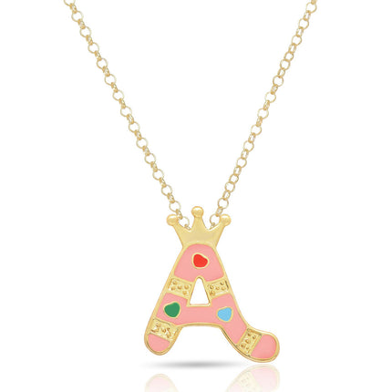 Children's initial pendant necklace — personalized jewelry, birthday and holiday gift for girls