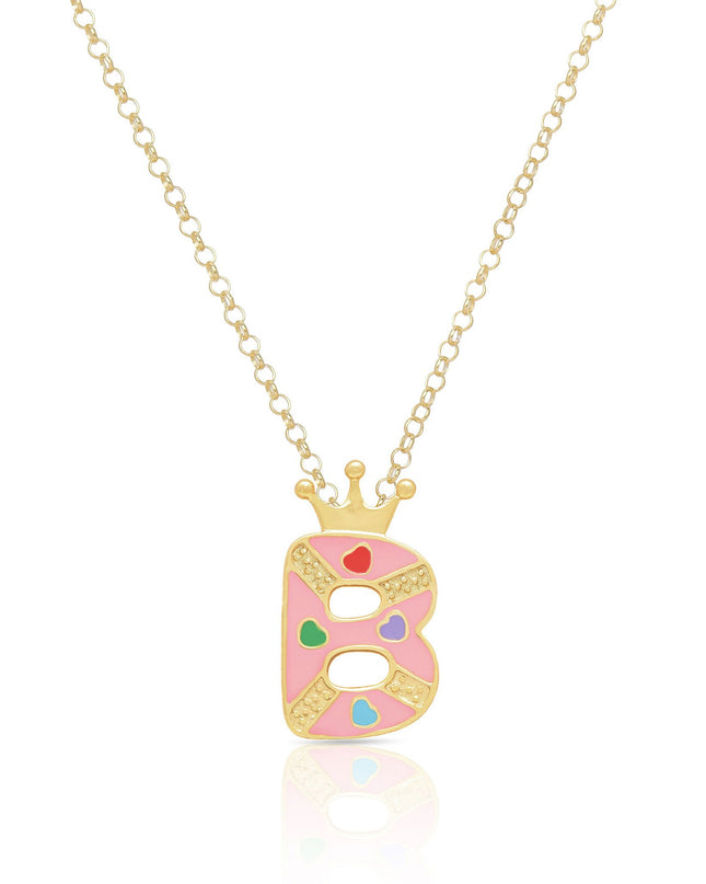 Children's initial pendant — shown on model