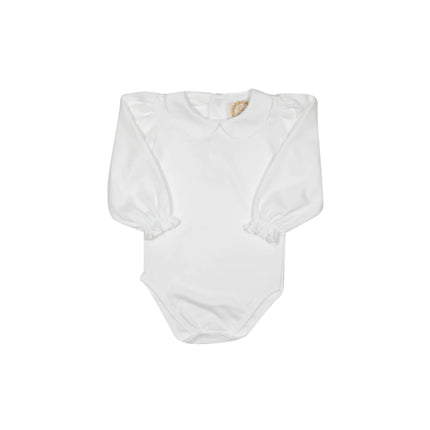 Maude's Peter Pan pima long sleeve onesie — classic baby clothing, baby shower gift