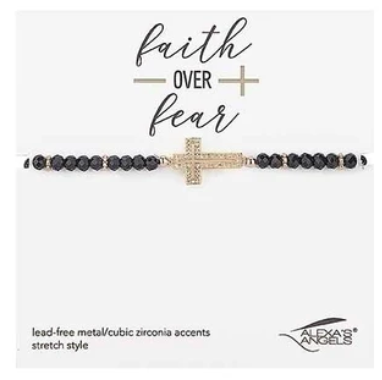 Faith Over Fear cross bracelet — faith and inspirational jewelry gift