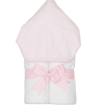 Personalized Pink Seersucker Hooded Towel