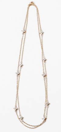 Two strand layered clear stone necklace — elegant layering necklace, gift for her