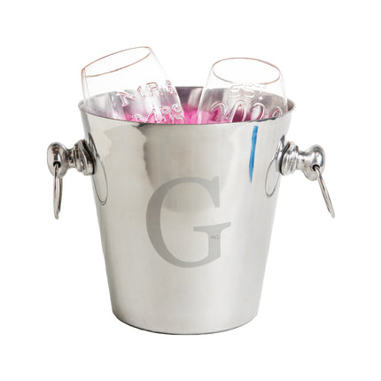Personalized champagne bucket with glasses — complete gift set for wedding or anniversary