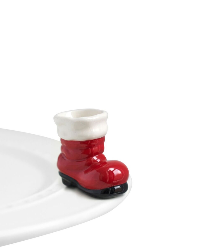 Nora Fleming Santa's Boot Mini — Christmas decorative attachment for Nora Fleming serveware