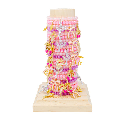 Pink and purple ballet bead bracelet — fun children's jewelry, birthday and dance gift