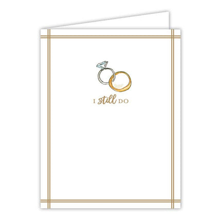 I Still Do handpainted wedding rings greeting card — sweet anniversary and Valentine's card