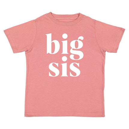 Big Sis short sleeve shirt dusty rose — sibling announcement outfit, new baby gift