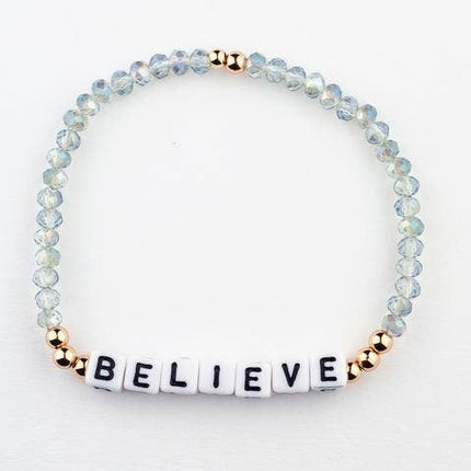 Believe bracelet — inspirational faith jewelry, birthday and holiday gift