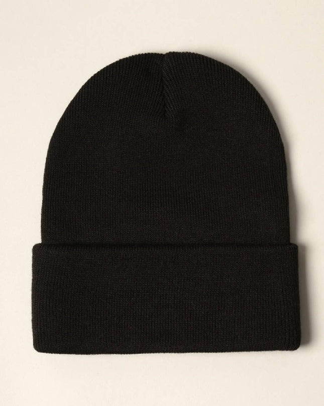 Winter solid color cuff knitted beanie hat — cozy winter accessory, gift for her