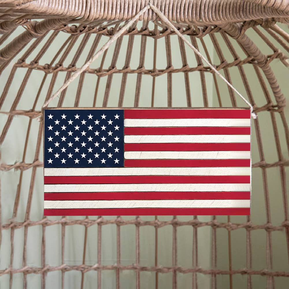 50 Stars Flag Twine Hanging Sign