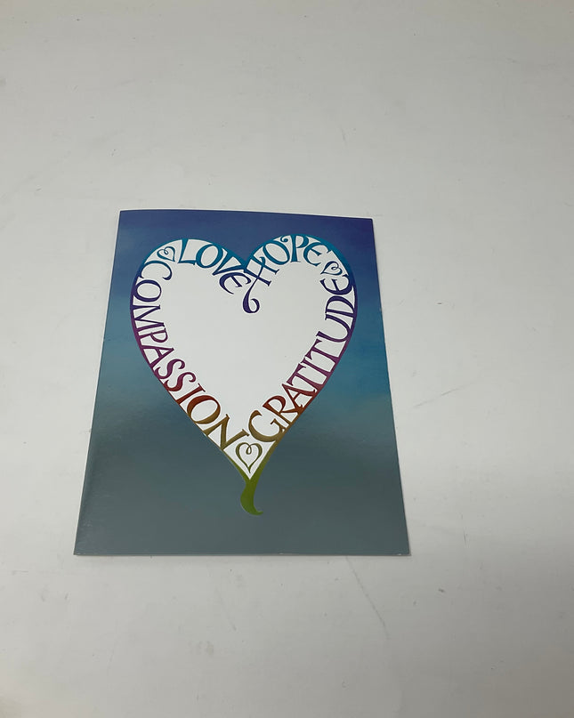 Love Hope Gratitude Compassion greeting card — inspirational and friendship card