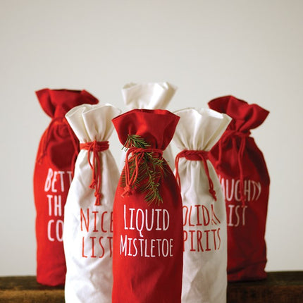 Holiday wine bag — festive Christmas gift bag for wine